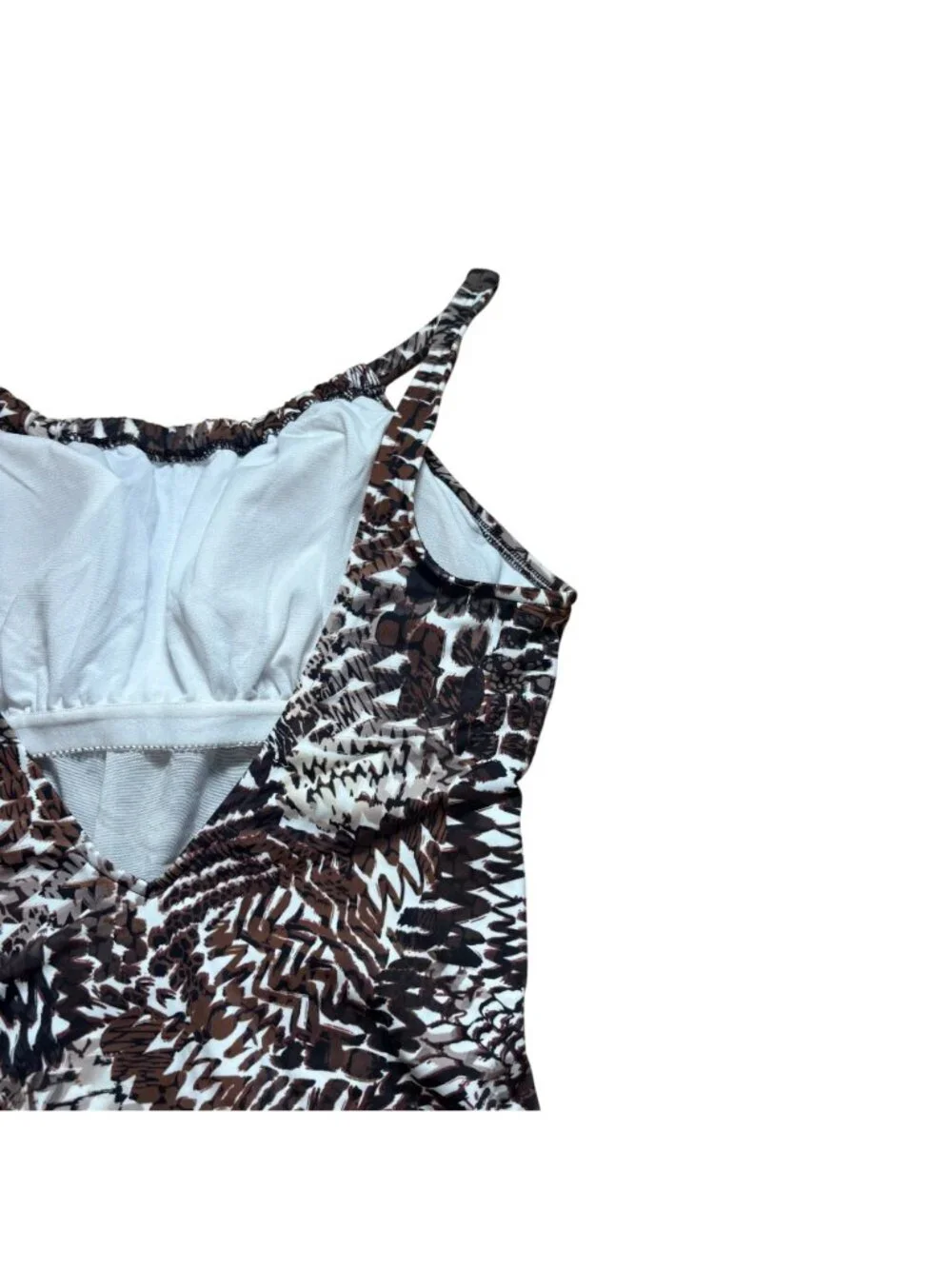 Swim Solutions Printed V-Back One-Piece Swimsuit Women's Size 10 - Picture 7 of 8